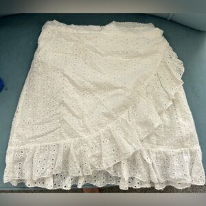 White Eyelet Ruffle Skirt